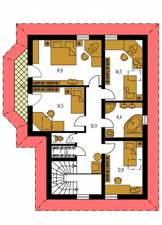Floor plan of second floor - ELEGANT 123
